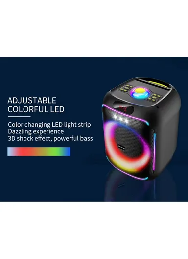 8" Portable Bluetooth Speaker with Microphone, Remote &amp; Long Battery Life – WGY-868