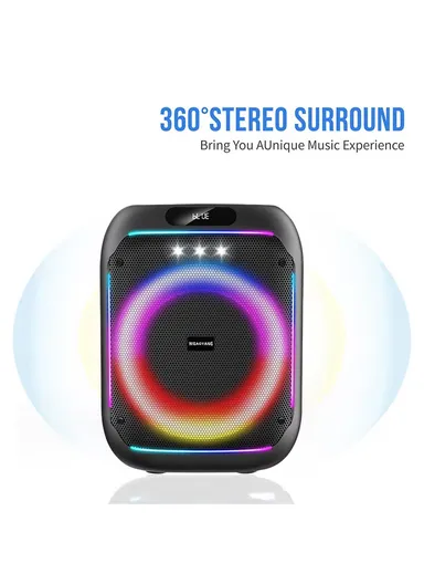 8" Portable Bluetooth Speaker with Microphone, Remote &amp; Long Battery Life – WGY-868