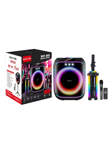 8" Portable Bluetooth Speaker with Microphone, Remote &amp; Long Battery Life – WGY-868