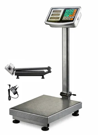 100Kg TCS Series Rechargeable Electronic Platform Scale, Folding Digital Weight Scale with LED Display &amp; Waterproof Power Switch 151-5 - Black