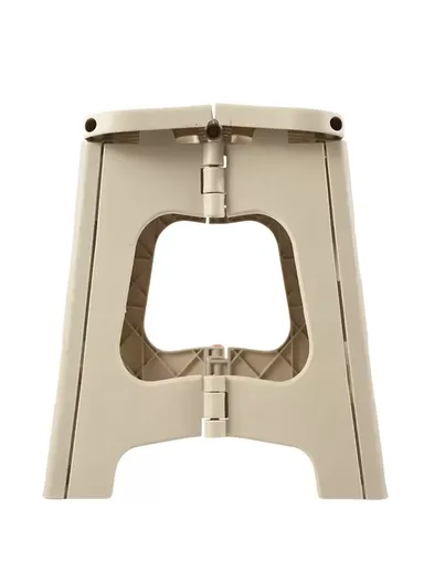 Folding Step Stool with Carry Handle, Space-Saving Design, Non-Slip Surface for Home, Kitchen &amp; Bathroom (L25 × W22 × H23)cm – Beige