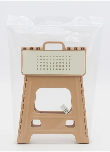 Heavy-Duty Non-Slip Folding Stool, Portable Secure Stepping Aid for Bathroom &amp; Kitchen 2605 (L33 x W27 x H34)cm - Grey