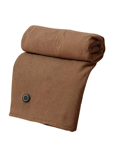 150 x 80cm USB Heated Zipper Poncho for Single Person Heating Shawl Home Office Nap Electirc Warming Blanket - Coffee