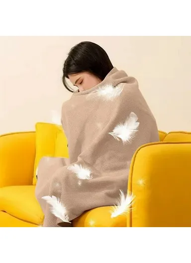 150 x 80cm USB Heated Zipper Poncho for Single Person Heating Shawl Home Office Nap Electirc Warming Blanket - Coffee