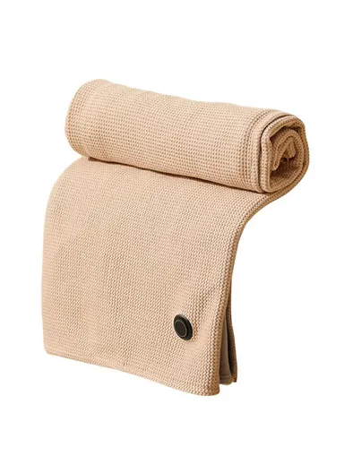 150 x 80cm USB Heated Zipper Poncho for Single Person Heating Shawl Home Office Nap Electirc Warming Blanket - Apricot