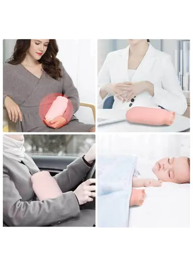 Hot Water Bottle Portable Large Hand Warmer Bag Reusable Heat Pack with Soft Cover for Pain Relief Winter Comfort - Pink