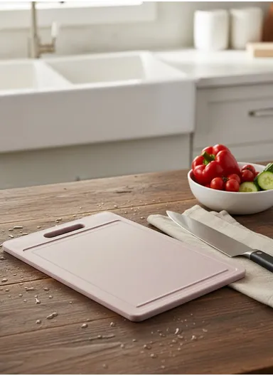 Multi-Function BPA-Free PP Cutting Board – 8mm Thick, Reversible Chopping Board for Fruits, Vegetables &amp; Meat, Anti-Cross Contamination Design - Pink