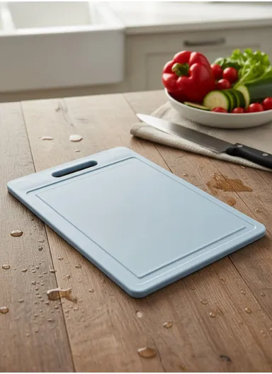 Multi-Function BPA-Free PP Cutting Board – 8mm Thick, Reversible Chopping Board for Fruits, Vegetables &amp; Meat, Anti-Cross Contamination Design - Baby Blue