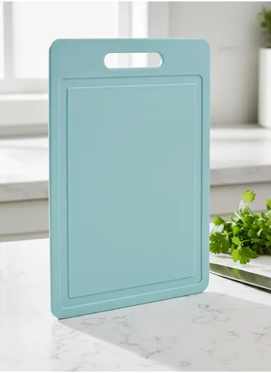 Multi-Function BPA-Free PP Cutting Board – 8mm Thick, Reversible Chopping Board for Fruits, Vegetables &amp; Meat, Anti-Cross Contamination Design - Cyan