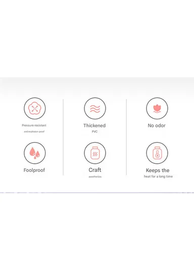 2L Cute Doodle Hot Water Bottle, Double Sided Heating, Leak-Proof PVC Hand &amp; Stomach Warmer - Bear / Light Purple