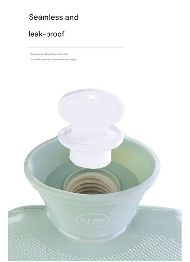 2L Cute Doodle Hot Water Bottle, Double Sided Heating, Leak-Proof PVC Hand &amp; Stomach Warmer - Bear / Light Purple