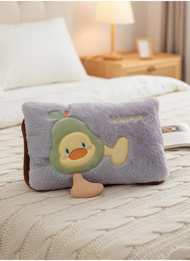 Portable Comfort Electric Hot Water Bag, Soft Plush Refillable Hot Water Bottle with Cute Avocado Design &amp; Auto Temperature Control HX441 - Lilac