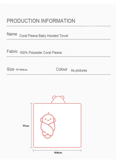 Soft Penguin Style Baby Hooded Bath Towel, Ultra-Absorbent &amp; Warm Baby Bath Blanket (L77 × W104)cm – White
