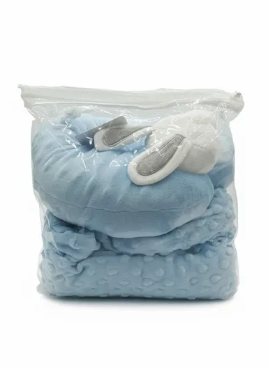 Children’s U-Shaped Neck Pillow &amp; Blanket Set, Soft, Breathable All-Season Comfort (L100 x W75)cm - Blue