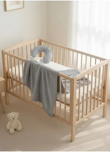 Children’s U-Shaped Neck Pillow &amp; Blanket Set, Soft, Breathable All-Season Comfort (L100 x W75)cm - Gray