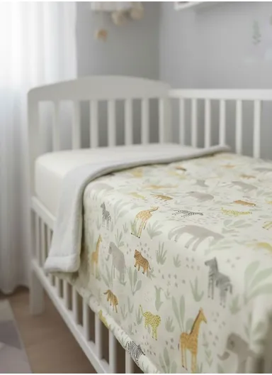 Cozy Baby Blanket ,Ultra-Soft Polyester Cotton Blend, Gentle on Sensitive Skin, Lightweight &amp; Breathable (L100 x W75)cm 