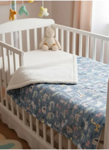 Cozy Baby Blanket ,Ultra-Soft Polyester Cotton Blend, Gentle on Sensitive Skin, Lightweight &amp; Breathable (L100 x W75)cm