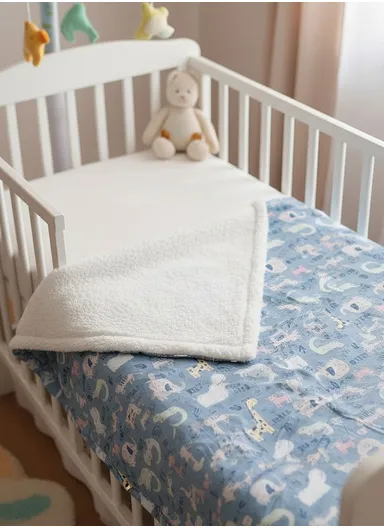 Cozy Baby Blanket ,Ultra-Soft Polyester Cotton Blend, Gentle on Sensitive Skin, Lightweight &amp; Breathable (L100 x W75)cm