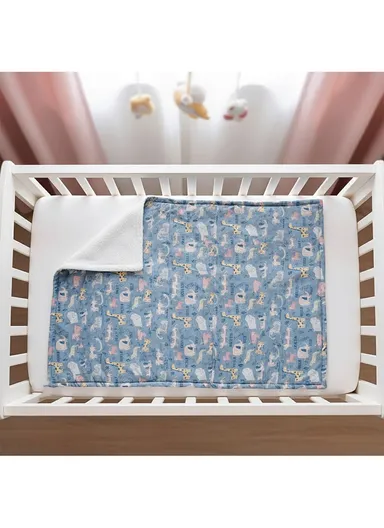 Cozy Baby Blanket ,Ultra-Soft Polyester Cotton Blend, Gentle on Sensitive Skin, Lightweight &amp; Breathable (L100 x W75)cm