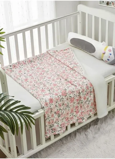 Cozy Baby Blanket ,Ultra-Soft Polyester Cotton Blend, Gentle on Sensitive Skin, Lightweight &amp; Breathable (L100 x W75)cm