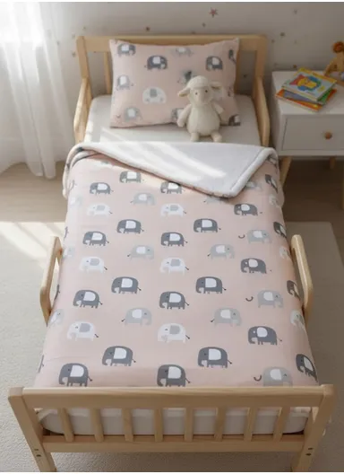 Cozy Baby Blanket ,Ultra-Soft Polyester Cotton Blend, Gentle on Sensitive Skin, Lightweight &amp; Breathable (L100 x W75)cm