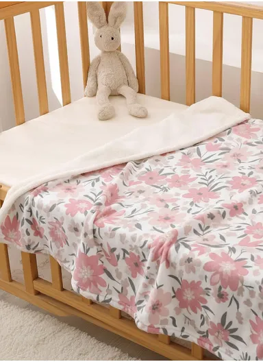 Cozy Baby Blanket ,Ultra-Soft Polyester Cotton Blend, Gentle on Sensitive Skin, Lightweight &amp; Breathable (L100 x W75)cm