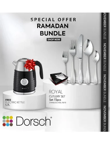 72-piece Royal Tableware Cutlery Set DH-01999 + 1.7L Electric Kettle DH-07303 (Free)