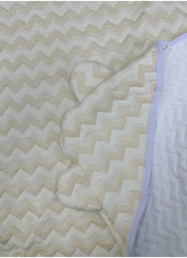 100% Cotton Baby Bath Towel, Soft &amp; Absorbent Fabric, Gentle on Skin, Durable &amp; Quick Drying Hooded Towel with Cute Ears (L75 x W75)cm - Beige Zig-Zag