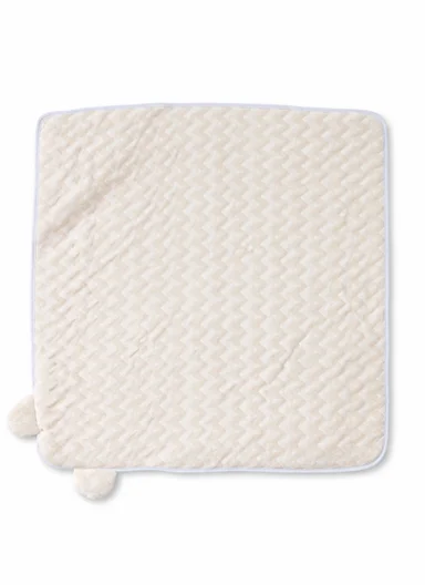 100% Cotton Baby Bath Towel, Soft &amp; Absorbent Fabric, Gentle on Skin, Durable &amp; Quick Drying Hooded Towel with Cute Ears (L75 x W75)cm - Beige Zig-Zag