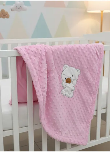 Baby Soft Polyester Blanket, Gentle, Warm &amp; Safe All-Season Comfort (L110 x W80)cm - Pink