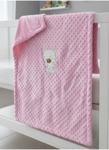 Baby Soft Polyester Blanket, Gentle, Warm &amp; Safe All-Season Comfort (L110 x W80)cm - Pink