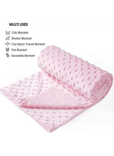 Baby Soft Polyester Blanket, Gentle, Warm &amp; Safe All-Season Comfort (L110 x W80)cm - Pink