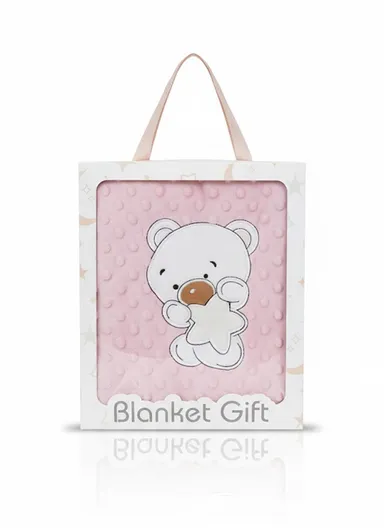 Baby Soft Polyester Blanket, Gentle, Warm &amp; Safe All-Season Comfort (L110 x W80)cm - Pink