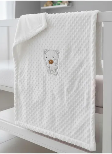 Baby Soft Polyester Blanket, Gentle, Warm &amp; Safe All-Season Comfort (L110 x W80)cm - White
