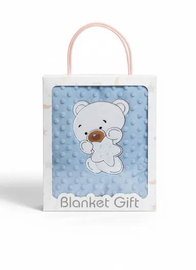 Baby Soft Polyester Blanket, Gentle, Warm &amp; Safe All-Season Comfort (L110 x W80)cm - Blue