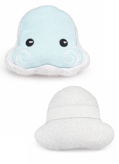 6-Pieces Baby Bath Towel &amp; Washcloth Set with Hooded Microfiber Towel, Cotton Face Towels &amp; Soft Sponge 