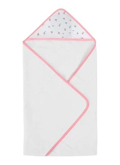 6-Pieces Baby Bath Towel &amp; Washcloth Set with Hooded Microfiber Towel, Cotton Face Towels &amp; Soft Sponge 