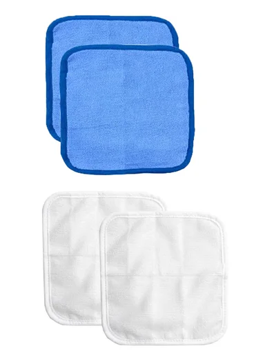 6-Pieces Baby Bath Towel &amp; Washcloth Set with Hooded Microfiber Towel, Cotton Face Towels &amp; Soft Sponge 