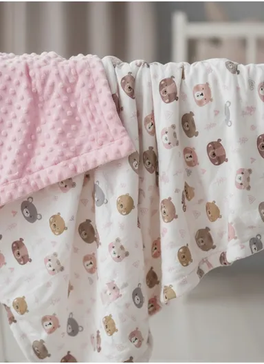 Baby Soft Polyester Blanket, Gentle, Cozy &amp; All-Season Comfort (L160 x W110)cm - Pink