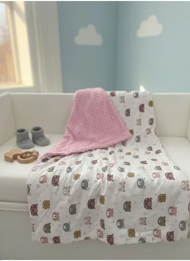 Baby Soft Polyester Blanket, Gentle, Cozy &amp; All-Season Comfort (L160 x W110)cm - Pink