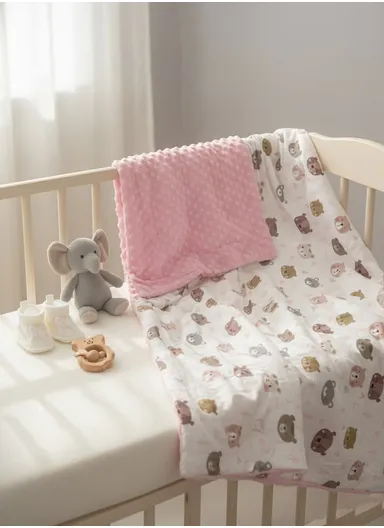Baby Soft Polyester Blanket, Gentle, Cozy &amp; All-Season Comfort (L160 x W110)cm - Pink