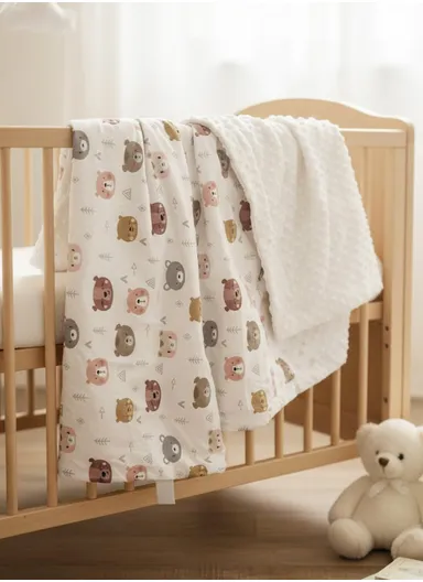 Baby Soft Polyester Blanket, Gentle, Cozy &amp; All-Season Comfort (L160 x W110)cm - White