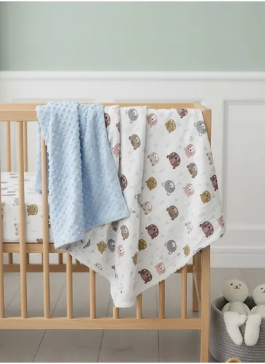 Baby Soft Polyester Blanket, Gentle, Cozy &amp; All-Season Comfort (L160 x W110)cm - Blue