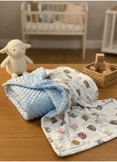 Baby Soft Polyester Blanket, Gentle, Cozy &amp; All-Season Comfort (L160 x W110)cm - Blue