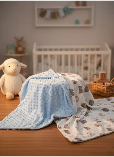 Baby Soft Polyester Blanket, Gentle, Cozy &amp; All-Season Comfort (L160 x W110)cm - Blue