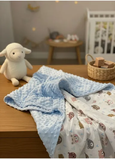 Baby Soft Polyester Blanket, Gentle, Cozy &amp; All-Season Comfort (L160 x W110)cm - Blue