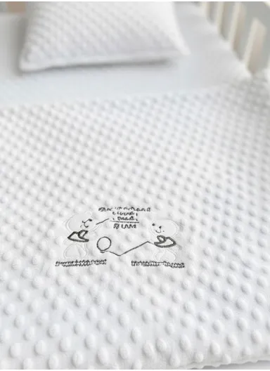 Baby Quilt, Pillow &amp; Mattress Set, Soft Polyester, Lightweight &amp; Travel-Friendly - White