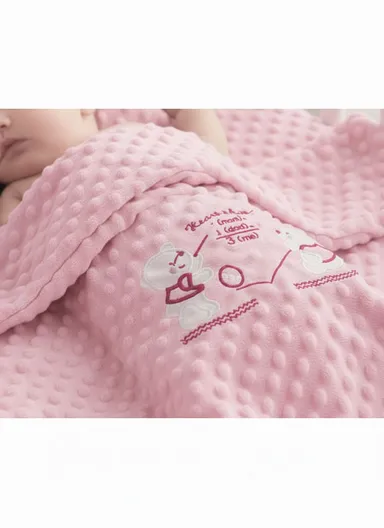 Baby Quilt, Pillow &amp; Mattress Set, Soft Polyester, Lightweight &amp; Travel-Friendly - Pink