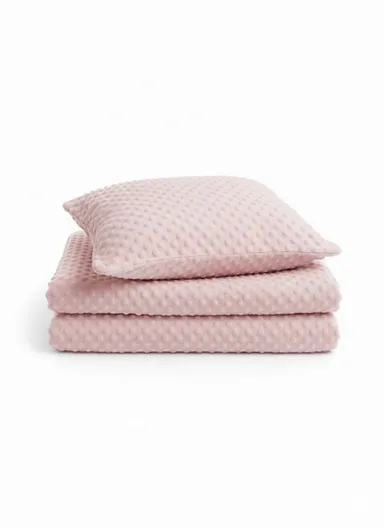 Baby Quilt, Pillow &amp; Mattress Set, Soft Polyester, Lightweight &amp; Travel-Friendly - Pink