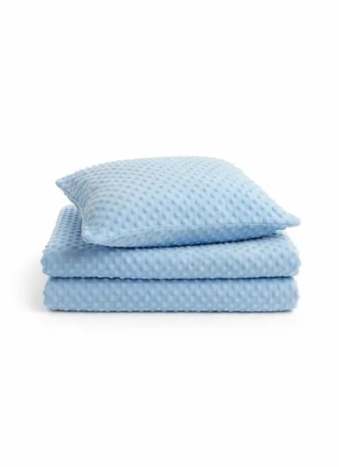 Baby Quilt, Pillow &amp; Mattress Set, Soft Polyester, Lightweight &amp; Travel-Friendly - Blue